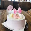 5pcs / lot bébé éléphant rose bowknot gâteau topper anniversaire décorations de gâteau de gâteau topper pour dessert de table de table de table de table
