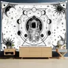 Vit astronaut tapestry vägg hängande hippie tapiz trolldom psykedelisk mystisk universum starry sovsal dekor