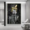 Ethnic Style Woman Art Picture Print Canvas Painting Black And White Figure Posters And Prints Modern Home Living Room Decor