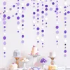 Matrimonio di compleanno bianco viola baby decorazioni per feste nuziali del cerchio di carta adoro ghirlanda lavanda a pasta di carta polka foglia