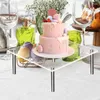 Plaques décoratives Stands de desserts Clear Acrylique Gâteau Stand Round Round Round With Vis Cupcakes Risers Afficher les supports