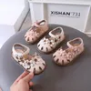 First Walkers Summer Children's Sandals Girl Sweet Flower Elegant Princess Causal Flat Fashion Kids Hollow-out Walking Shoes Hook Loop