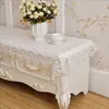 Langer Tischtuch weißer Rechtecktisch Cover TV -Schrank Tischdecke Europa bestickter Lace Shopbox Stoff Streifen Staubabdeckung