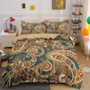 Indian Boho Mandala Decor Paisley Bedding Conjunto de 2/3pcs com capa de edredão da fronha.