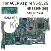 Moderkort DA0ZRIMB8E0 för Acer Aspire V5552G Notebook Mainboard RAM 4G ZRI NBMCU1100 NBMBM1100 2160842000 HD 8750M 2G LAPTOP MODERBOARD