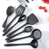 Utensili da cucina in silicone nero set da cucina centesimi per cucina spatola spatola battitori di uova di uova da cucina utensili da cucina accessori