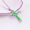 Opal Drop Glue Radiant Cross Collier de pendentif pour femmes