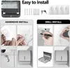 Toilet Paper Holders interhasa! Paper Towel Dispenser with Key Lock Compact Wall Mount Folded Hand Towel Dispenser Holder for Bathroom Office Kitchen 240410