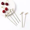 Vorken 100 stcs bamboe wegwerp tandenstoker milieuvriendelijke cocktailstick barbecue spies oude handige knopen picks