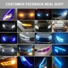 2x LED DRL Car Daytime Floging Light By App Control Flexible RGB Auto Strigs Striots Filming Turn Signal Light Lampe décorative