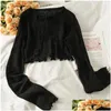 Womens Blouses Shirts Thin Sunsn Cardigan Lace Up Knitwear Tops Women Coat Shawls Short Casual Korean Protected Style Summer Sun Drop Dhjzi