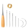 Leather Sewing Tools Kit Waxed Thread Copper Awl Scissors for DIY Leather Shoemaker Shoes Bags Stitching Repair