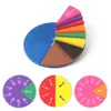 51pcs/conjunto FRAÇÕES RODOD FRACÇÕES Demonstrador Montessori Matemática Toys Educacional Ferramenta de Aprendizagem de Teatro Presentes de Ensino