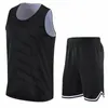 Dubbelsidiga män Basketbolltröja set Anpassa nummer 23 tank tops sportdräkter o-hals män reversibel basket uniform