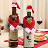 12sets/lot Christmas Wine Bottle Cover Hat Christmas Decorations Bottle Wrap Scarf Party Decor Enfeites De Natal