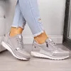 Fitness Shoes Xahn Mulheres Casual 2024 Fashion Wedge Flat Zipper Lace Up Ladies confortáveis tênis femininas vulcanizadas