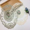 Dinning Table Cover Retro Embroidered Table Cloth Elegant Round Lace Tablecloth Coffee Coasters Napkin Party Wedding Decoration