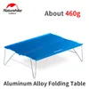 NatureHike Portable Mini pliage table de pliage extérieur 438g Ultralight 6061 Aluminium Alloy Dining Table Table Table portant Poids 15 kg