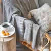 Coperte coperta a maglia 3D con divano a colori solidi con nappa coperta coperta di arredamento per casa nordico per il letto a scialle traspirante portatile