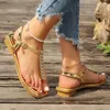 Sandali Summer Wome Shoes 2024 T-busta femminile di alta qualità oro quadrato oro comodo tallone a basso tacco casual