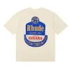 Retro Fashion Brand Rhude T-shirt Unisexe T-shirt à manches courtes lâches Double fils de coton pur Vêtements de cou rond pour hommes