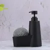 Liquid Soap Dispenser Detergent Press Bottle Hand Sanitizer Lotion Bottling Sink Dish With Steel Sponge Scrubber For Kitchen