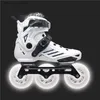 Inline Roller Skates Original Roselle Inline Skates 3x110 Räder Powerslide Rahmen Rahmen LED -Blitzflitzräder Speed Slalom Skating Schuhe Y240410