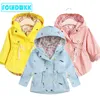 2020 Spring Kids Clothes Girls Jackets Coats Flower Windbreaker Children Hooded Embroidered Jacket Baby Kids Coats Clothing 2-8Y