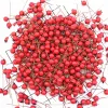 50pcs Mini Fake Fruit Artificial Flowers Stamens Red White Berries Cherry Fake Flower for Wedding Christmas Decoration