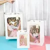 5/10pcs Großhandel Geschenkverteilungen Papierbeutel Geschenkbox mit Fenstergeschenken, die Krafttaschen Hochzeit Babyparty -Party -Vorräte verpacken