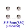 4pcs 520/620/830/950 Roueur de balle pour Tamiya Mini Car 4wd 2 * 5 2 * 6 3 * 8 * 3 5 * 9 * 3