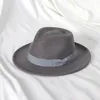 Fashion Men Fedoras Hat Hat de jazz féminin avec un nœud artime élégant printemps noir en laine Blend Cap