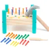 Montessori Baby Hammer Hit Wooden Toys Life Skills Training Early Educational Assembling Tool Toy For Children Strength Training