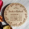 Legno salva i magneti della data con calendario / rustico salvo la data per i regali di nozze per matrimoni / viti