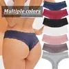 Women's Panties 3PCS Sexy Lace Women Cotton Underwear Low Rise Solid Color Brazilian High Elastic Breathable Underpants Lingerie