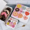 Stobag 20st Donut Paper Box Bakning Förpackningslådor för Baby Shower Christmas presentlådor Födelsedagsfest bröllopsmaterial Favorer