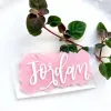 10Pc Rectangle Blank Clear Acrylic Table Place Cards 7.5*4.5cm Wedding Party Guest Table Name Numbers Signs for Banquet Decor