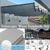 GrayTelescopic Sunshade Net Pergola Terrace Sun Canopy Retractable Swimming Pool Sun Shade Sail Outdoor Awning