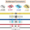 100/50pcs絶縁はんだシールワイヤーコネクタ熱縮小はんだ尻コネクタスプライスコネクタキット自動車海洋海洋用スプライスコネクタキット