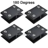 4pcs 180 graus Grampo de vidro preto 4-20mm Placa de vidro laterais duplo lados de alumínio prateleiras de suporte de suporte de suporte de suporte GF395