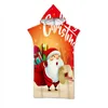 Merry Christmas Hooded Beach Towel Microfiber Santa Claus Changing Robe Poncho Surf Towel for Swimming Outdoor Bathrobe Wetsuit