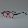 Sonnenbrillen Frames literarische handgefertigte Retro kleine runde Gläser Hipster Persönlichkeitsplatte Myopie können mit Grad übereinstimmen.