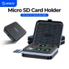 Cases ORICO SD Card Case Micro SD Card Holder Case Soft Foam Interior Memory Card Storage Box for SSD/CF/SD Card Holder Organizer