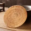 Retro Rattan Rattan Teapot Mat Storage Scoring Seramic Teapot Tray for Home Hotel Office Teahouse Deage Round Round Round Base