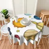 Tanta de mesa Sol e planetas no sistema solar toalha de mesa de 60 polegadas de diâmetro de 152 cm de borda decorativa resistente a rugas/exterior