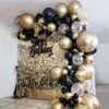 121pcs Balloon Arch Garland Kit Chrome Gold Latex Balloons Preto Casamento Mostrar Decorações de Aniversário Globos 210719219f