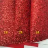 LEOsyntheticoDIY Christmas Red Chunky Glitter Vinyl Fabric Sheet Felt Backing Synthetic Leather Faux Vinil DIY A4 SIZE R075