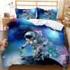 スペースシップ羽毛布団カバーセット宇宙船の銀河宇宙の寝具セット枕カバークイーンキングサイズポリエステルQulitカバー
