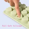 Full Silicone Ice Cube Maker Kitchen Gadgets Accessories Hjärtform 21 Grids Ice Cube Tray Mold With PP Cover