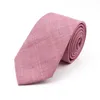 Neck Ties Mens casual solid colored tie green blue pink cotton collar narrow collar slim tie wedding party accessoriesC240410
